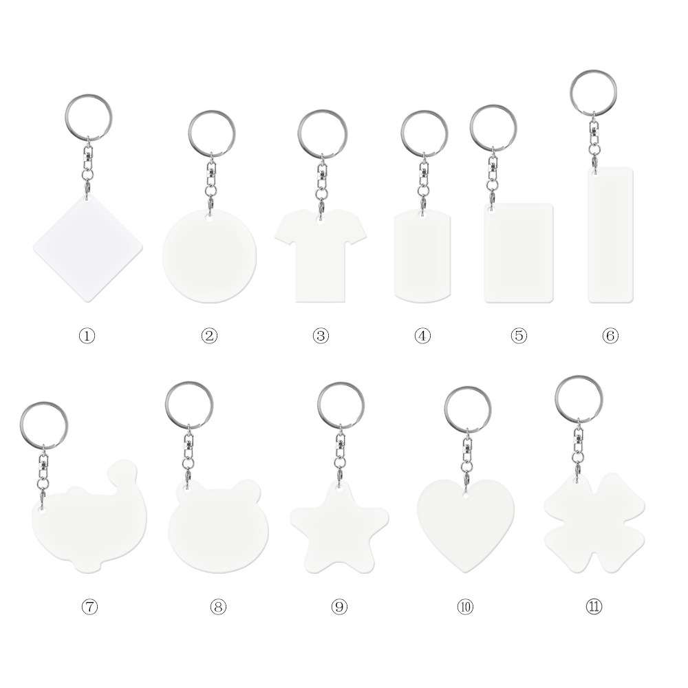 Sublimation Aluminium Keychain Double Sided Print Keyring DIY Keychain Custom Key Tag 11 Shapes Available