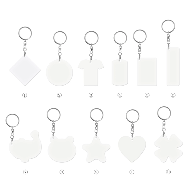 Sublimation Aluminium Keychain Double Sided Print Keyring DIY Keychain Custom Key Tag 11 Shapes Available