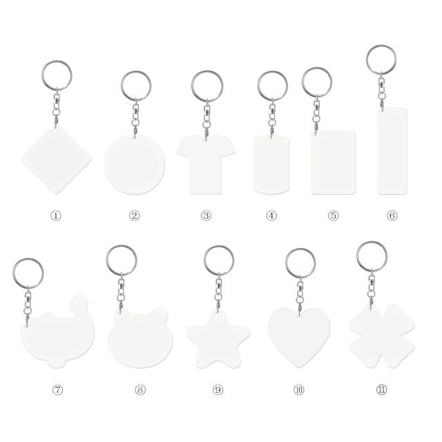 Sublimation Aluminium Keychain Double Sided Print Keyring DIY Keychain Custom Key Tag 11 Shapes Available