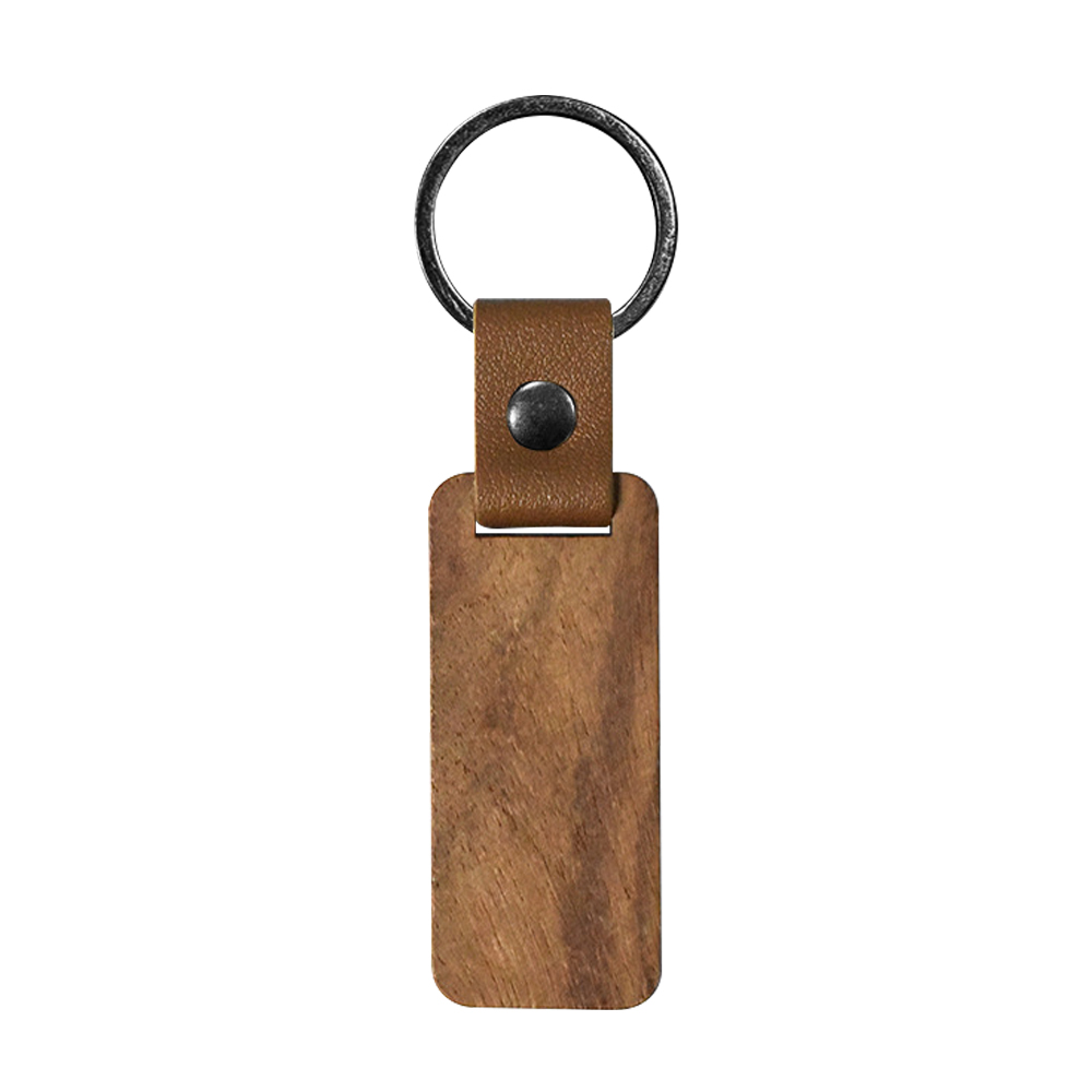 Laser Engraving Solid Beech Wood Keyring DIY Keychain Personalized Wood Keychains