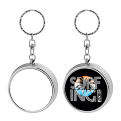 Sublimation Blank Ashtray Keychain Metal Keychains DIY Custom Design Printable Keyring Round Metal Portable Ashtray Small Pendant Blank Thermal Transfer Small Gift