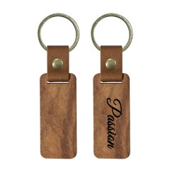Laser Engraving Solid Beech Wood Keyring DIY Keychain Personalized Wood Keychains