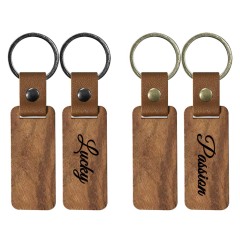 Laser Engraving Solid Beech Wood Keyring DIY Keychain Personalized Wood Keychains
