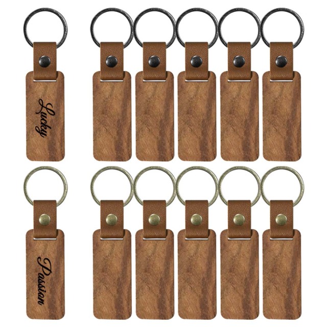 Laser Engraving Solid Beech Wood Keyring DIY Keychain Personalized Wood Keychains