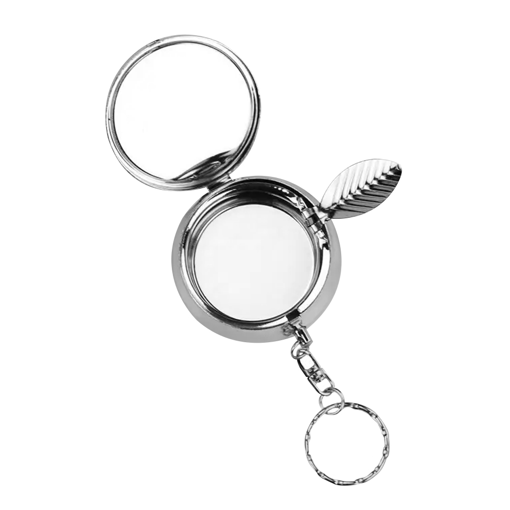 Sublimation Blank Ashtray Keychain Metal Keychains DIY Custom Design Printable Keyring Round Metal Portable Ashtray Small Pendant Blank Thermal Transfer Small Gift