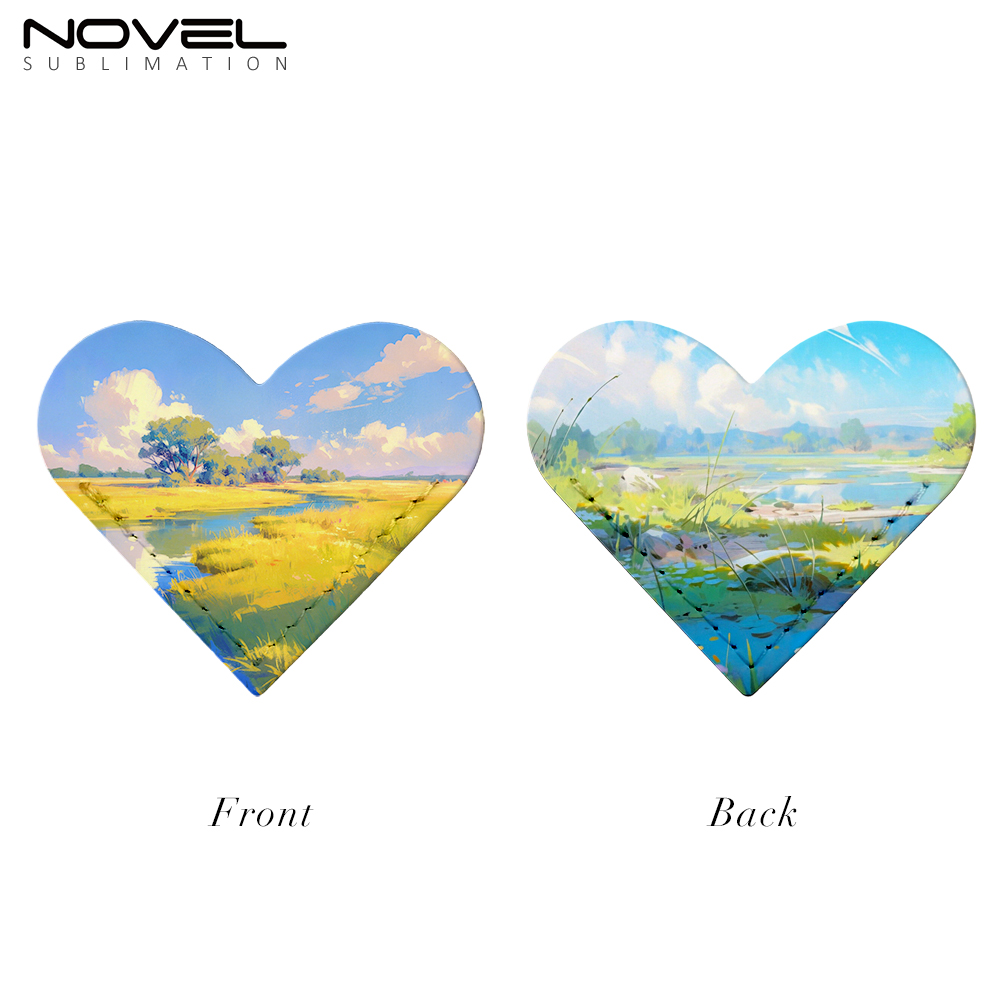 Sublimation PU Leather Bookmark Clip School Supply Double-side Printable Heat Transfer Heart Shape Bookmarks