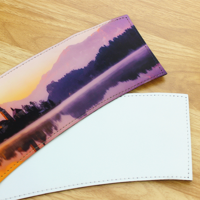 Sublimation PU Leather Coffee Cup Protector Coffee Cup Sleeve - Durable & Stylish Heat Transfer Ready for Customization