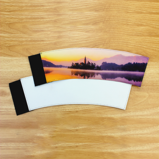 Sublimation PU Leather Coffee Cup Protector Coffee Cup Sleeve - Durable & Stylish Heat Transfer Ready for Customization