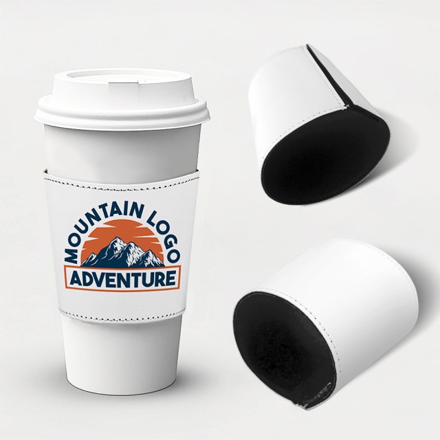 Sublimation PU Leather Coffee Cup Protector Coffee Cup Sleeve - Durable & Stylish Heat Transfer Ready for Customization