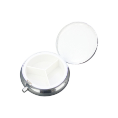Sublimation 3 Grids Pill Box Custom Heat Transfer Metal Pill Box - Personalized Medication Organizer for Bulk Orders & Promotional Gifts