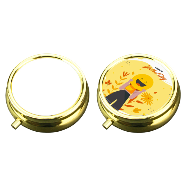 Sublimation 3 Grids Pill Box Custom Heat Transfer Metal Pill Box - Personalized Medication Organizer for Bulk Orders & Promotional Gifts