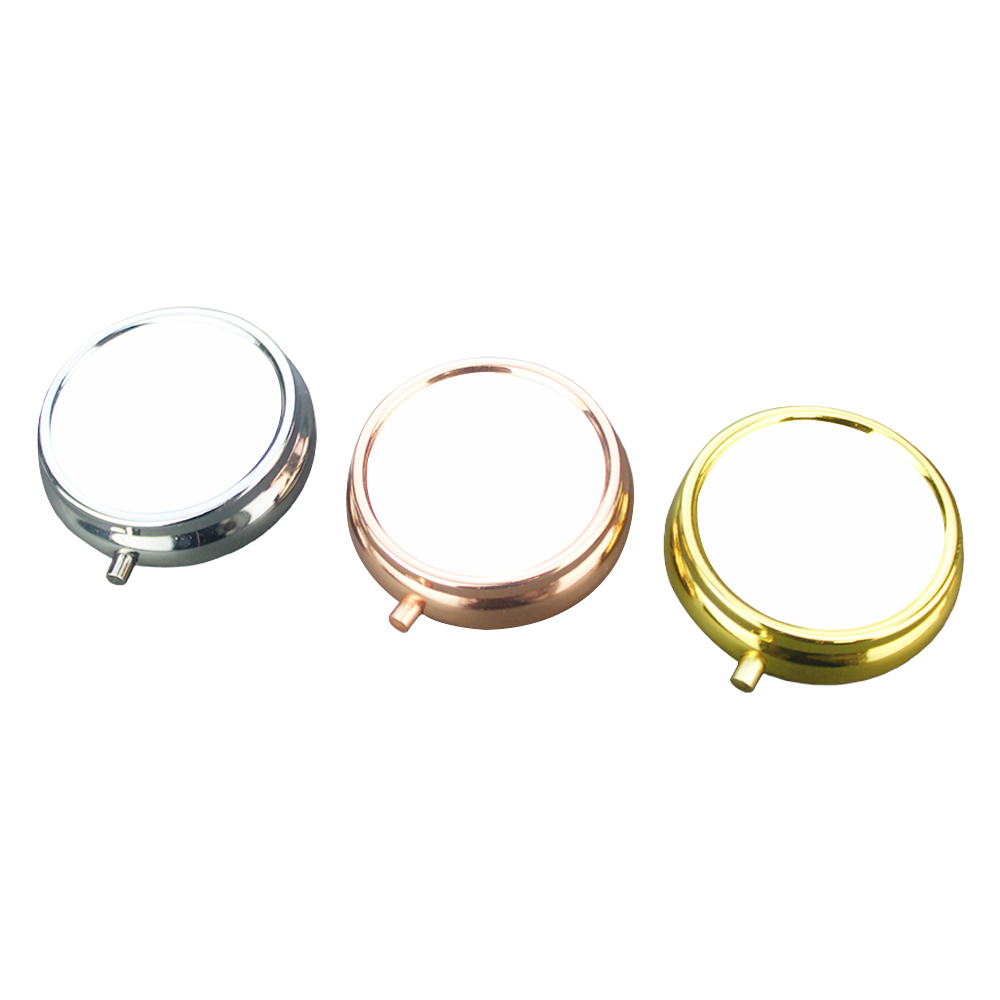 Sublimation 3 Grids Pill Box Custom Heat Transfer Metal Pill Box - Personalized Medication Organizer for Bulk Orders & Promotional Gifts