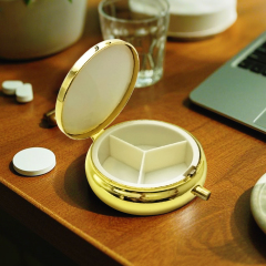 Sublimation 3 Grids Pill Box Custom Heat Transfer Metal Pill Box - Personalized Medication Organizer for Bulk Orders & Promotional Gifts