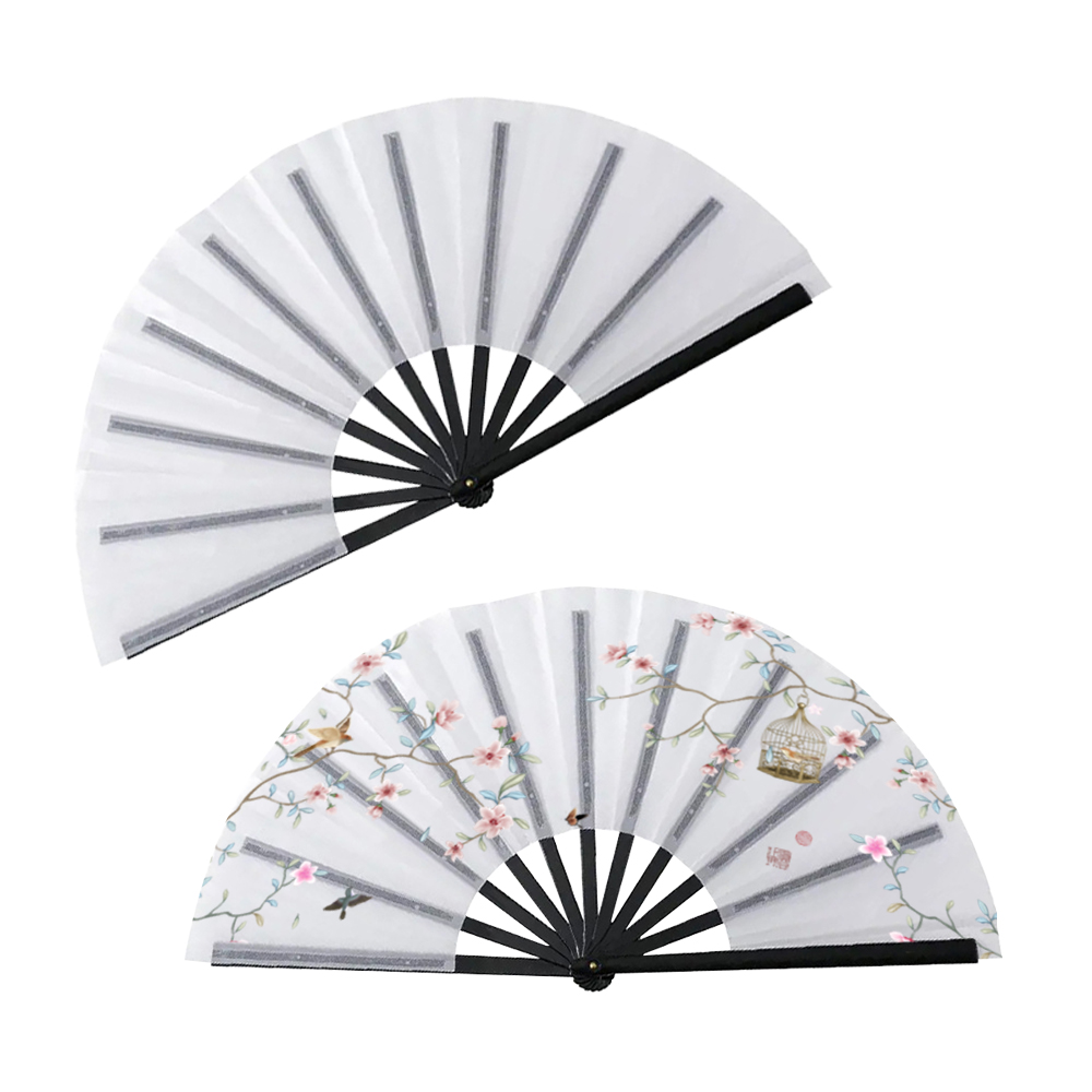 Double-Sided Sublimation Plastic & Polyester Folding Fans - Full-Color Custom Printing for Events & Promotions