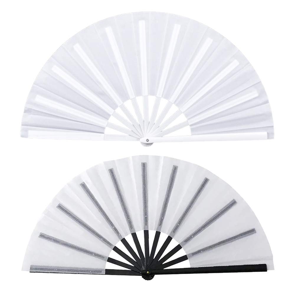 Double-Sided Sublimation Plastic & Polyester Folding Fans - Full-Color Custom Printing for Events & Promotions