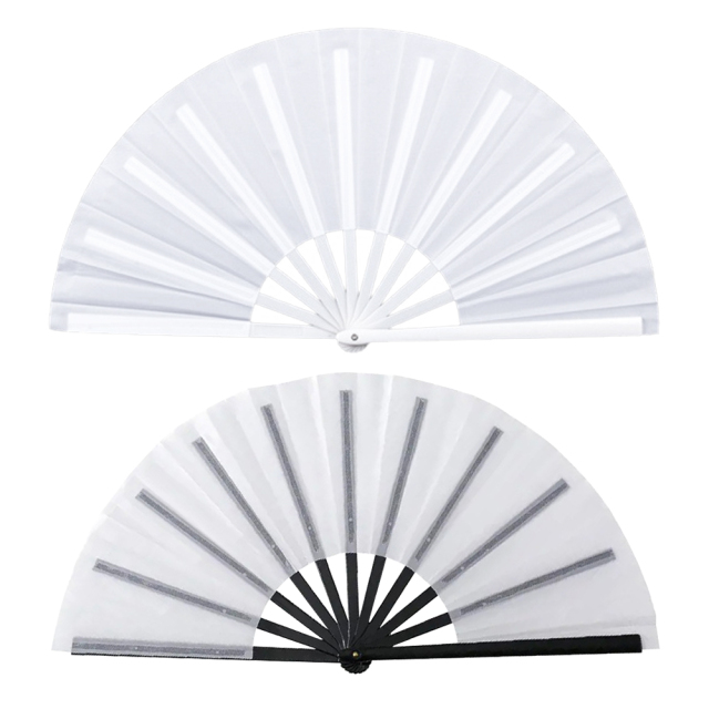 Double-Sided Sublimation Plastic & Polyester Folding Fans - Full-Color Custom Printing for Events & Promotions