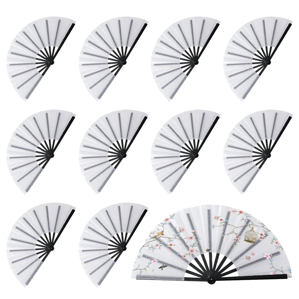 Double-Sided Sublimation Plastic & Polyester Folding Fans - Full-Color Custom Printing for Events & Promotions