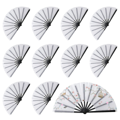 Double-Sided Sublimation Plastic & Polyester Folding Fans - Full-Color Custom Printing for Events & Promotions