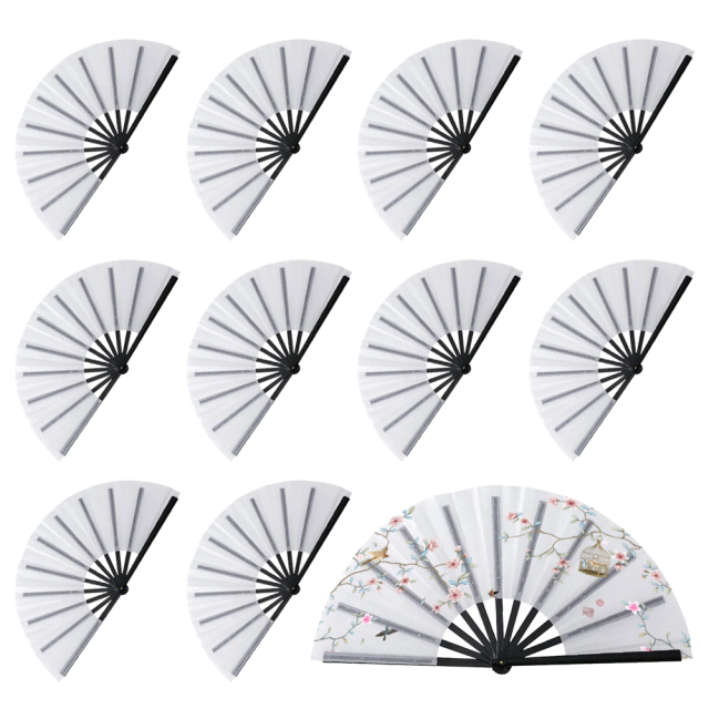 Double-Sided Sublimation Plastic & Polyester Folding Fans - Full-Color Custom Printing for Events & Promotions