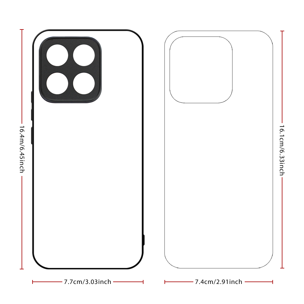 For Honor X8D, X6B 4G,X8B,X8C,Honor 90GT,Honor Series Sublimation Blank Rubber 2D TPU Phone Case Cover