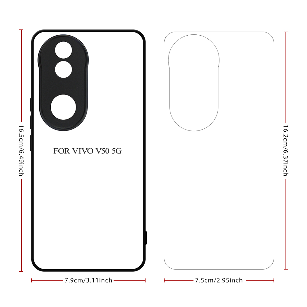 For Vivo V70 FE, V50,V40 Lite 5G,V30E 5G,Vivo Y18 4G,Y38 5G,Y29 4G,Y200I 5G DIY Logo Sublimation Blank 2D TPU Phone Case With Aluminum Insert