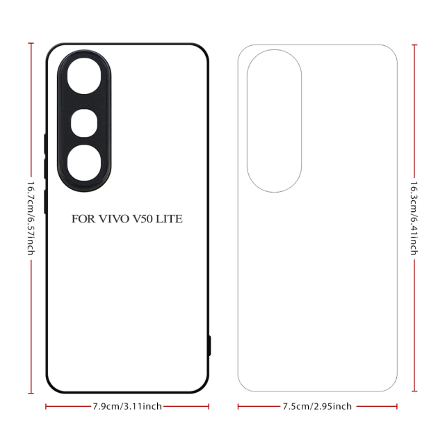 For Vivo V50,V40 Lite 5G,V30E 5G,Vivo Y18 4G,Y38 5G,Y29 4G,Y200I 5G DIY Logo Sublimation Blank 2D TPU Phone Case With Aluminum Insert