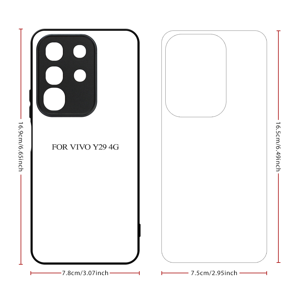 For Vivo V70 FE, V50,V40 Lite 5G,V30E 5G,Vivo Y18 4G,Y38 5G,Y29 4G,Y200I 5G DIY Logo Sublimation Blank 2D TPU Phone Case With Aluminum Insert