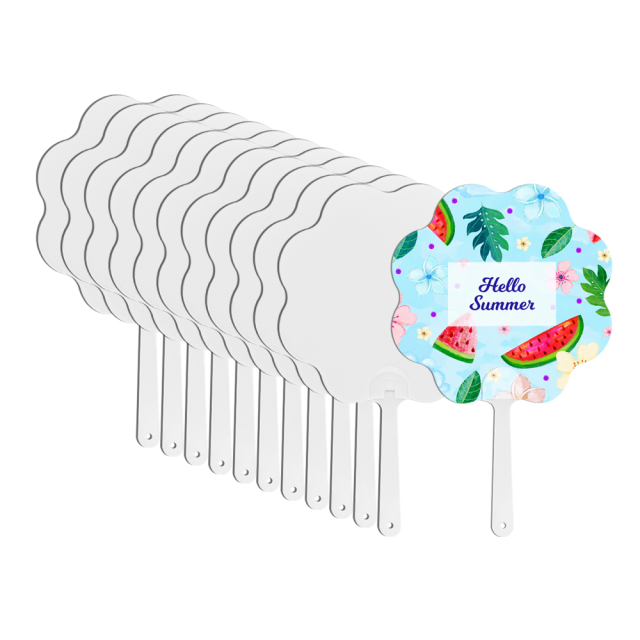 Sublimation PET Hand Fans Double-Sided Printable Blank Handheld Fans DIY Craft Fan for Home,Promotions, Advertising