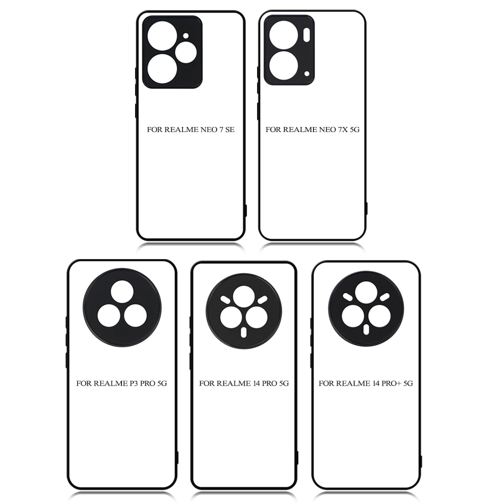 Sublimation 2D TPU Phone Cases for Realme P4 Power, Realme 15 5G, Realme 14 5G, Realme 13 Pro 5G, Realme14 Pro 5G,14 Pro+ 5G,Realme P3 Pro 5G Heat Transfer 2D TPU Phone Back Cover With Aluminum Sheet For DIY Customization.