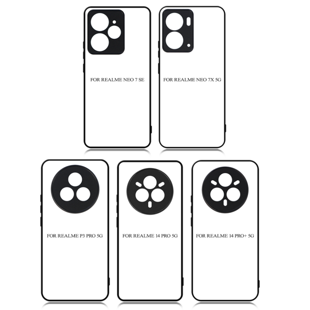 Sublimation Phone Cases for Realme 13 Pro 5G,Realme14 Pro 5G,14 Pro+ 5G,Realme P3 Pro 5G Heat Transfer 2D TPU Phone Back Cover With Aluminum Sheet For DIY Customization.