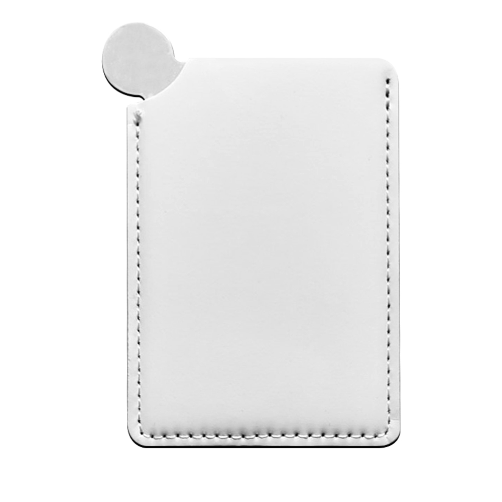 Sublimation Printed PU Leather Pocket Stainless Steel Mirror Custom Heat Transfer Leather Case Stainless Steel Mirror