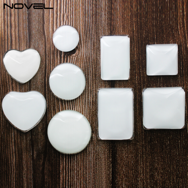 Sublimation Blank Glass Crystal Fridge Magnets-Round/Square/Rectangle/Heart Custom Heat Transfer Crystal Glass Fridge Magnet