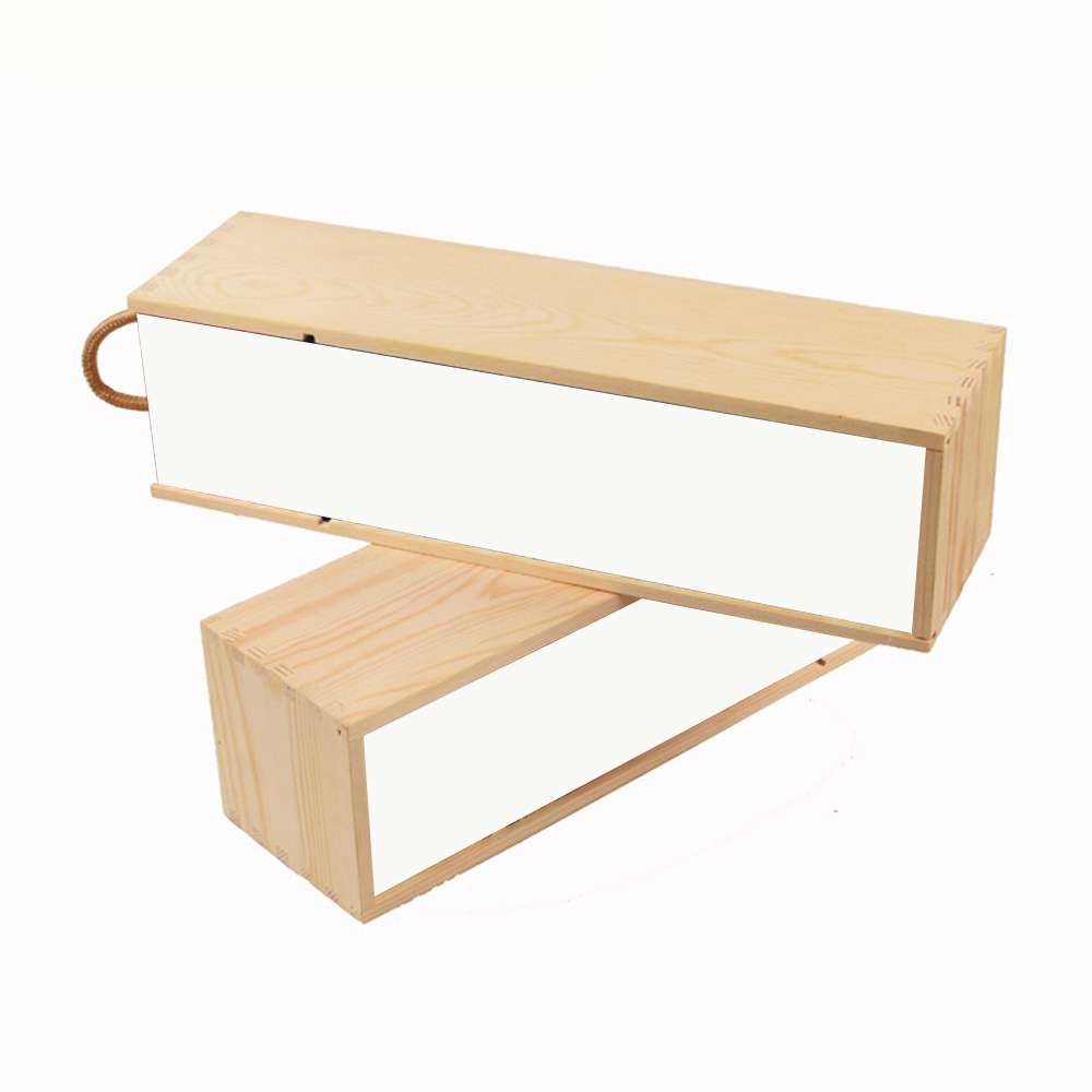 Sublimation Wooden Wine Box Custom Heat Transfer Printing Wine Gift Box Elegant Packaging Corporate Gifts