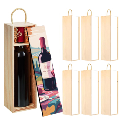 Sublimation Wooden Wine Box Custom Heat Transfer Printing Wine Gift Box Elegant Packaging Corporate Gifts