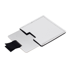 Sublimation Printed PU Leather Pocket Stainless Steel Mirror Custom Heat Transfer Leather Case Stainless Steel Mirror