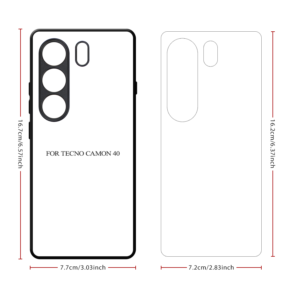 For Tecno Spark 30,Tecno Spark 30 5G,Spark 20 Pro+,Tecno Camon 30,Tecno Camon 40 Sublimation 2D TPU Phone Case Cover With Aluminum Insert