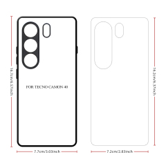 For Tecno Spark 30,Tecno Spark 30 5G,Spark 20 Pro+,Tecno Camon 30,Tecno Camon 40 Sublimation 2D TPU Phone Case Cover With Aluminum Insert