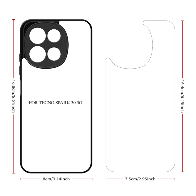 For Tecno Spark 30,Tecno Spark 30 5G,Spark 20 Pro+,Tecno Camon 30,Tecno Camon 40 Sublimation 2D TPU Phone Case Cover With Aluminum Insert