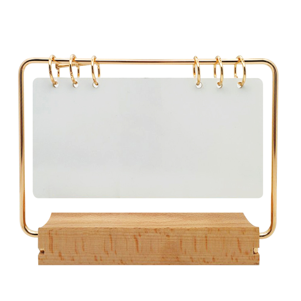 Sublimation PET Calendar Creative Wooden Bottom Blank PET Double-sided Printing Heat Transfer Desk Calendar Photo Frame Stand