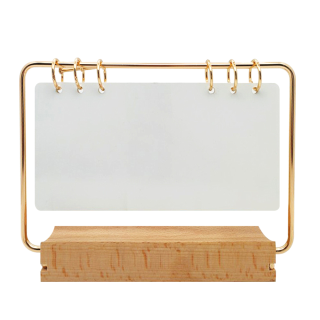 Sublimation PET Calendar Creative Wooden Bottom Blank PET Double-sided Printing Heat Transfer Desk Calendar Photo Frame Stand