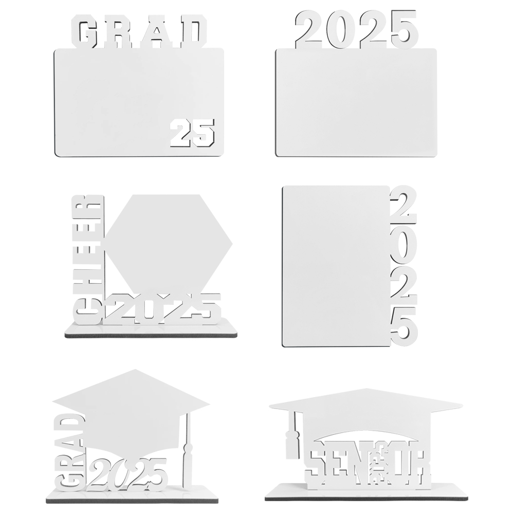 Sublimation 17 Styles MDF Grad 2025 Photo Frame/Keyring Crafts Sublimation Blanks Photo Frame for Graduation Series Custom MDF Keychain Frame