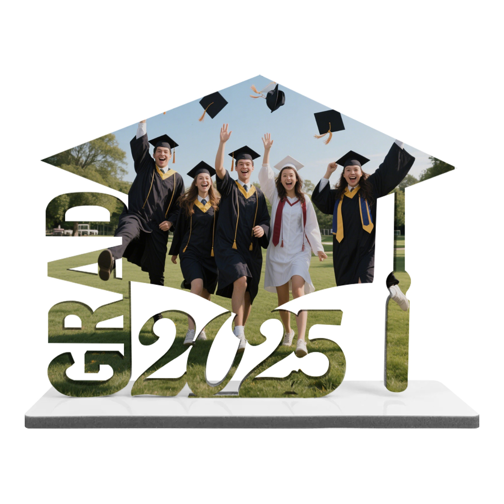 Sublimation 17 Styles MDF Grad 2025 Photo Frame/Keyring Crafts Sublimation Blanks Photo Frame for Graduation Series Custom MDF Keychain Frame