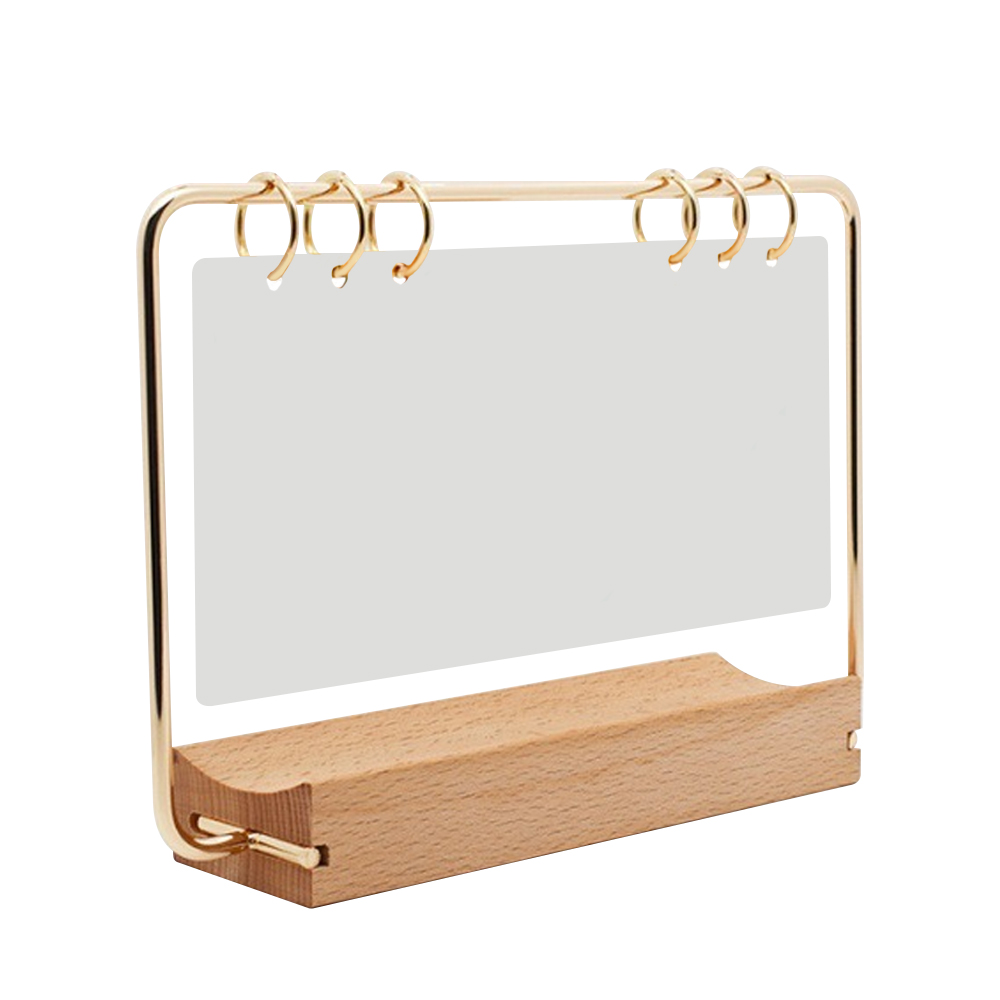 Sublimation PET Calendar Creative Wooden Bottom Blank PET Double-sided Printing Heat Transfer Desk Calendar Photo Frame Stand