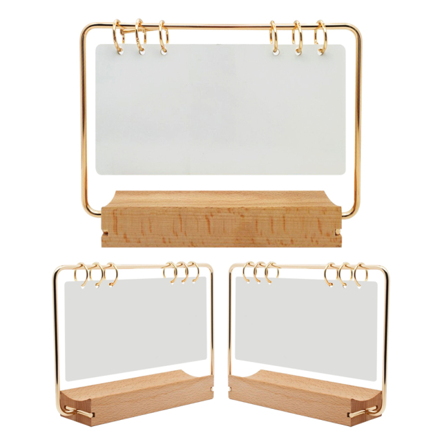 Sublimation PET Calendar Creative Wooden Bottom Blank PET Double-sided Printing Heat Transfer Desk Calendar Photo Frame Stand