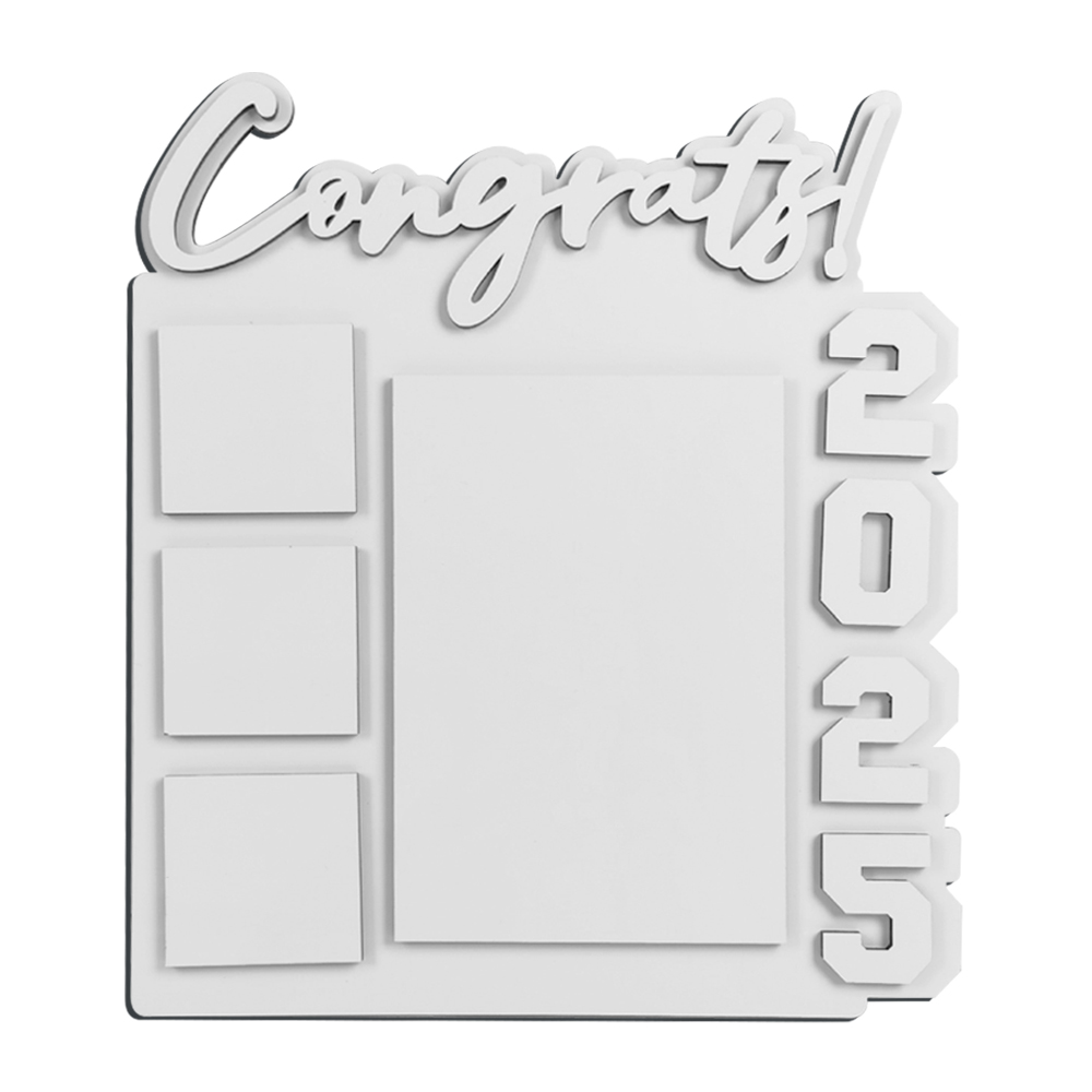 Sublimation 17 Styles MDF Grad 2025 Photo Frame/Keyring Crafts Sublimation Blanks Photo Frame for Graduation Series Custom MDF Keychain Frame