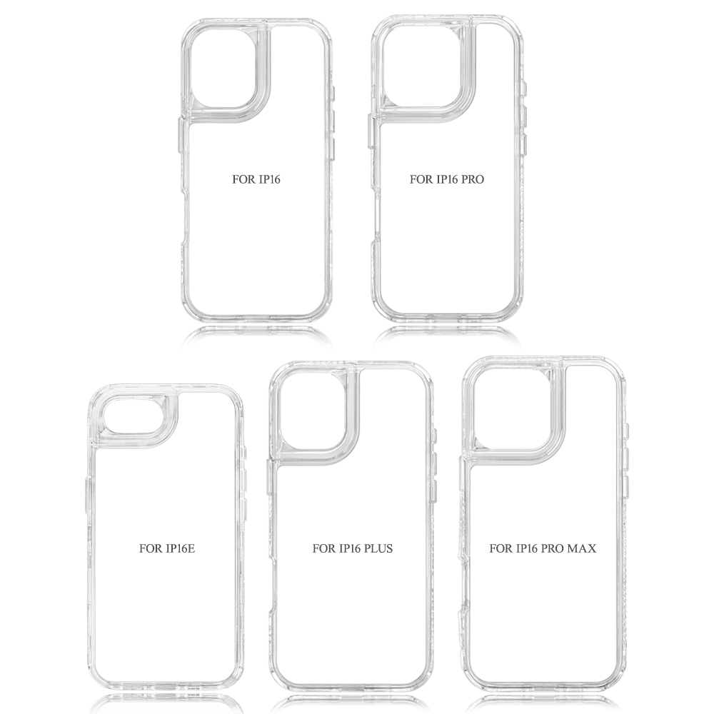 New arrival Sublimation 2D 3in1 Transparent Phone Case For iPhone 17 Series, iPhone 16,15,14,13,12 Series