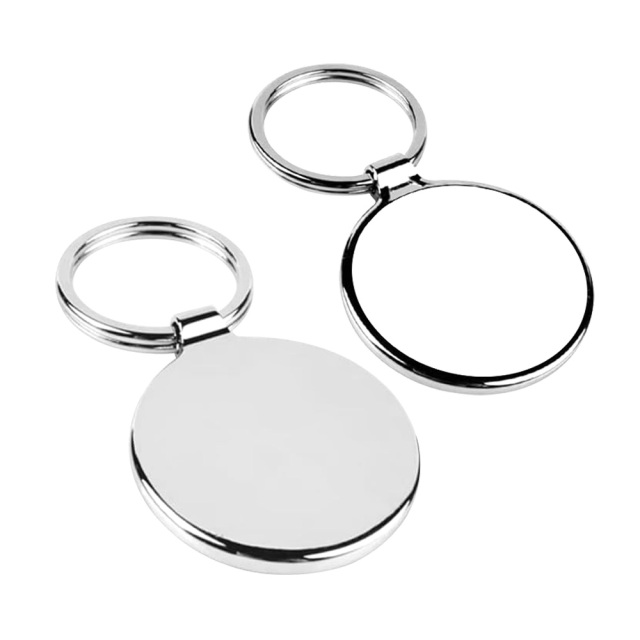 Sublimation Metal Keychains Blank Printable Keyring Heat Press DIY Personalized for Branding & Events Circle, Heart, Rectangle Shape