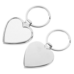 Sublimation Metal Keychains Blank Printable Keyring Heat Press DIY Personalized for Branding & Events Circle, Heart, Rectangle Shape