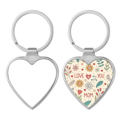 Sublimation Metal Keychains Blank Printable Keyring Heat Press DIY Personalized for Branding & Events Circle, Heart, Rectangle Shape