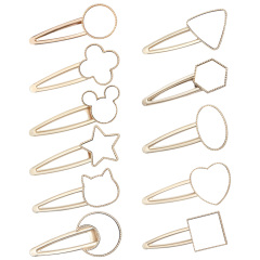 Sublimation Blank Metal Hairpin DIY Custom Design Printable Hair accessories Heat Transfer Small Gift with Multiple Shapes